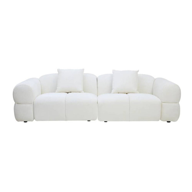 Bellamy Cream Textured Fabric Large 3 Seater Sofa