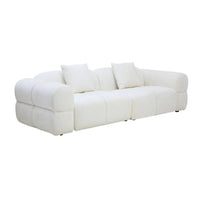 Bellamy Cream Textured Fabric Large 3 Seater Sofa