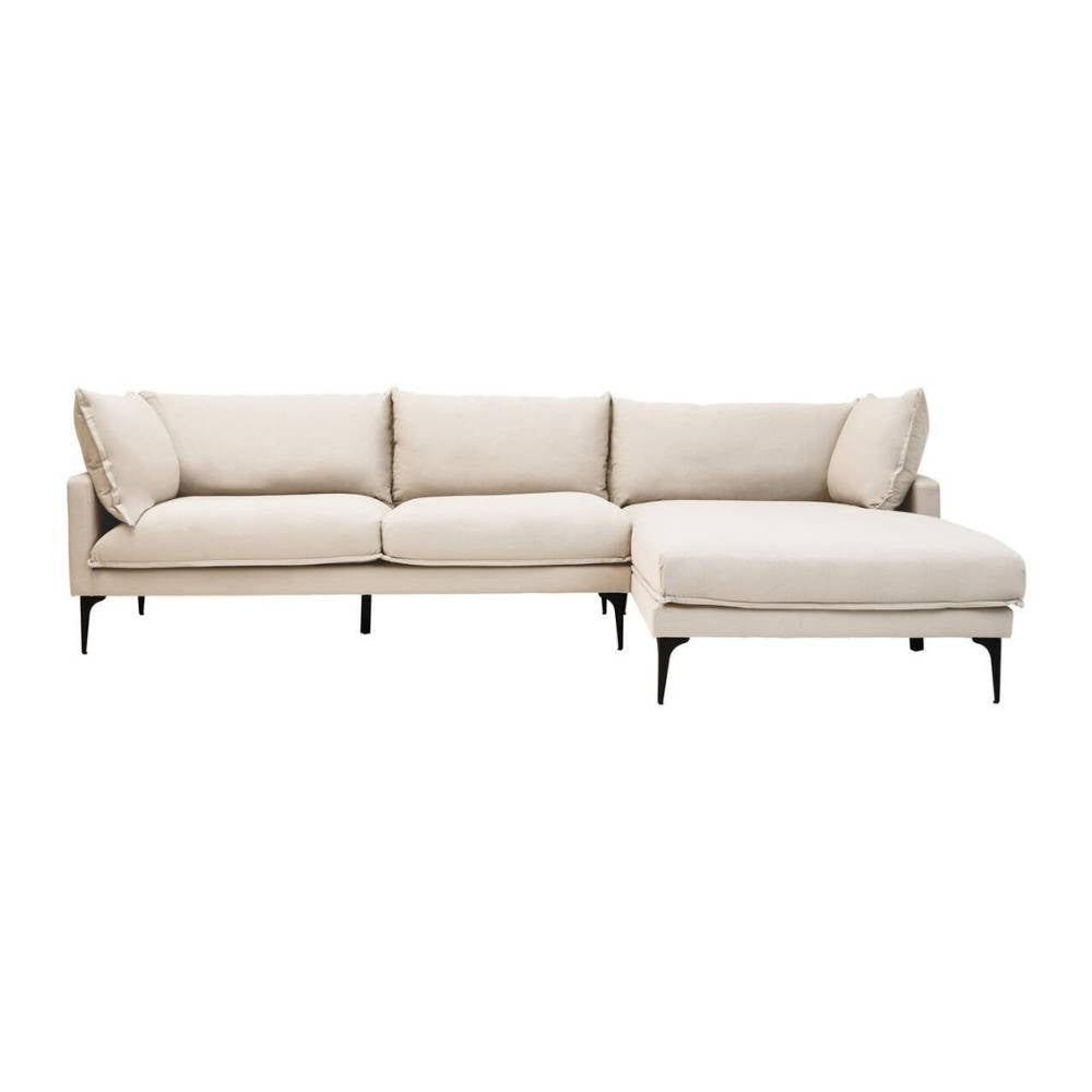 Avenne Cream three-seat right-hand chaise sofa
