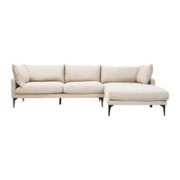 Avenne Cream three-seat right-hand chaise sofa