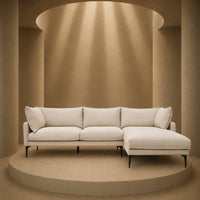 Avenne Cream three-seat right-hand chaise sofa