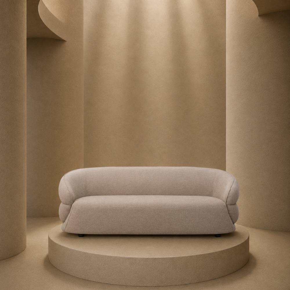 Elora Three-Seater Chenille Sofa – Taupe
