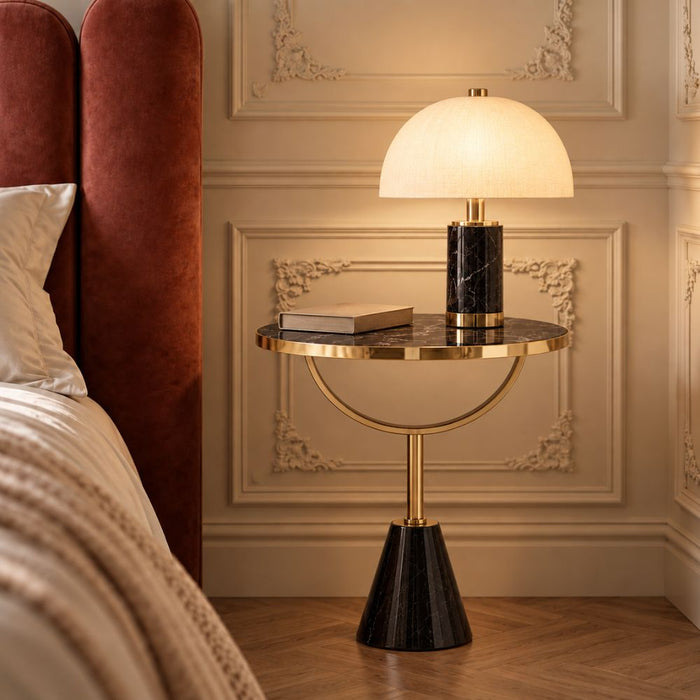 Solveig Black Marble Side Table