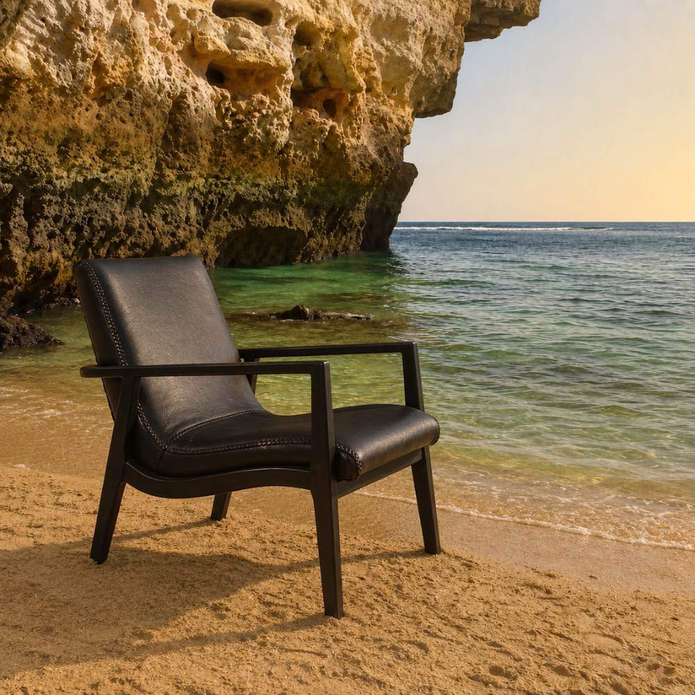 Anara Black Leather Armchair