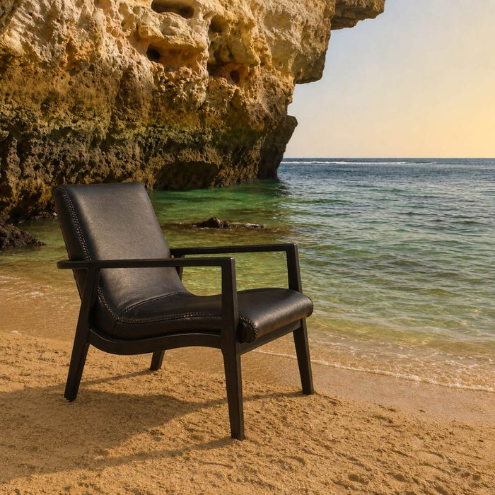 Anara Black Leather Armchair