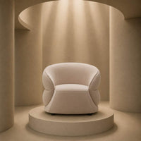 Elora Curved Velvet Accent Chair – Cream