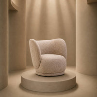 Lunel Curved Chenille Accent Chair