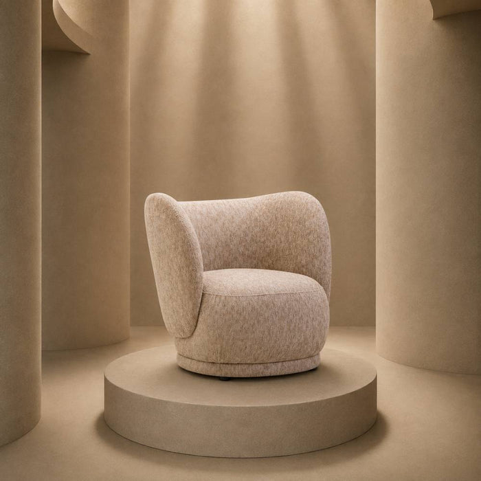 Lunel Curved Chenille Accent Chair
