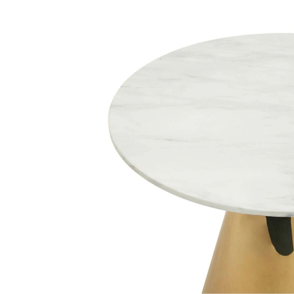 Alina Round White Marble Top Dining Table