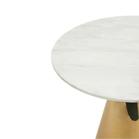 Alina Round White Marble Top Dining Table