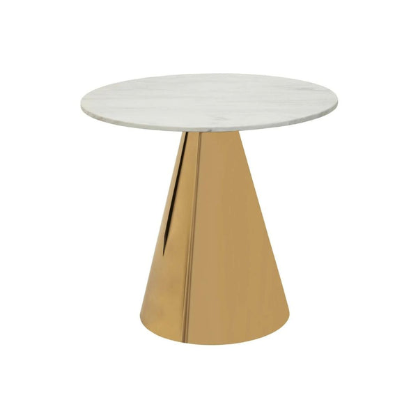 Alina Round White Marble Top Dining Table