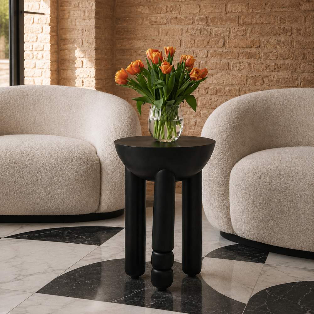 Noir Forma Sculptural Side Table