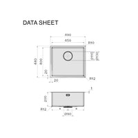 Sink Como 45cm Steel Flush/Topmount