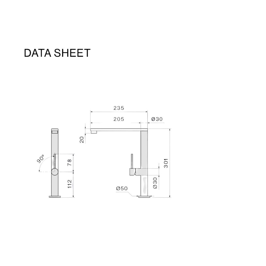 Pure Steel Flat Faucet