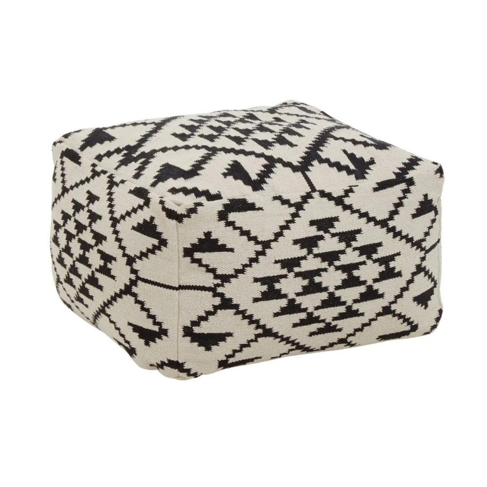 Geometry Cotton Pouffe