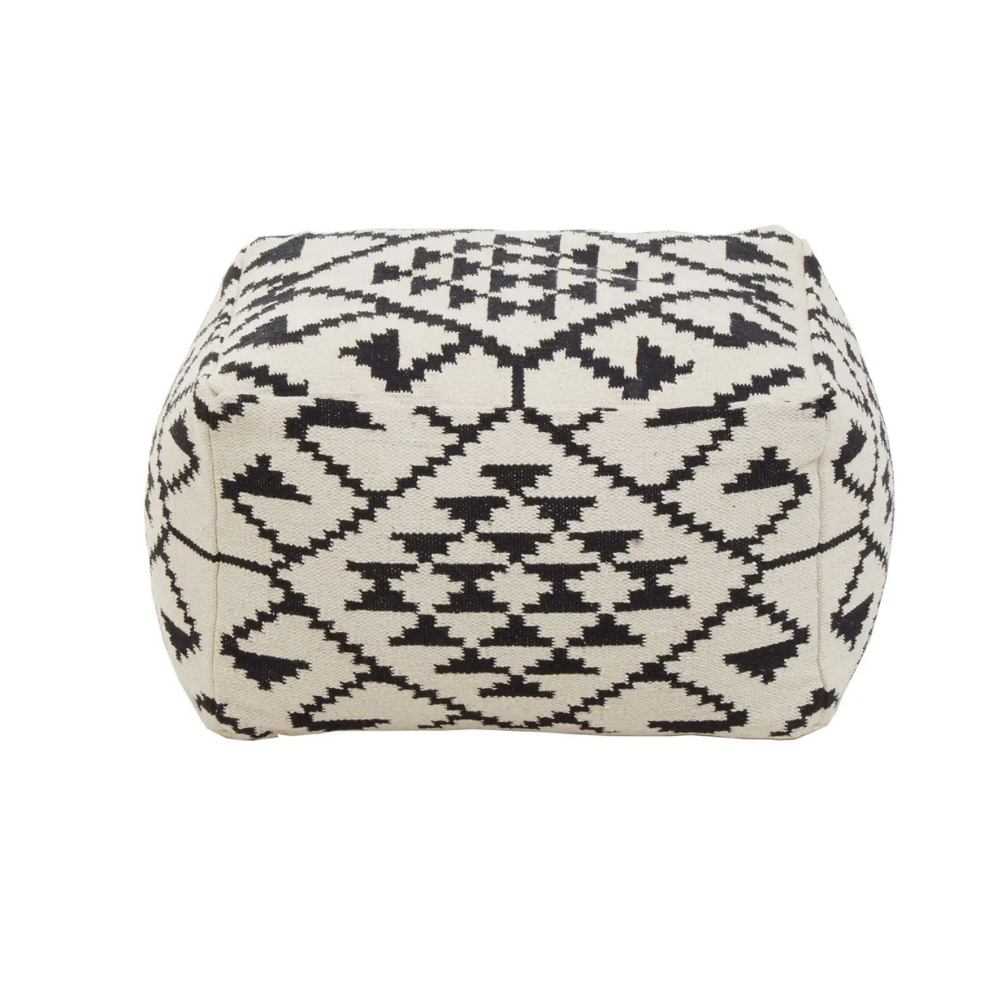 Geometry Cotton Pouffe