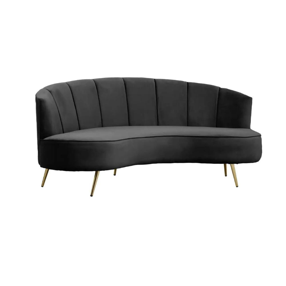 Noir Velvet Sofa - Three Seat