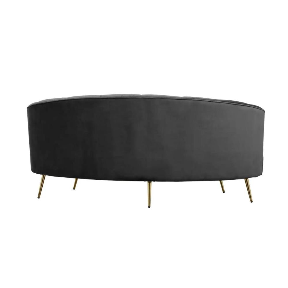 Noir Velvet Sofa - Three Seat