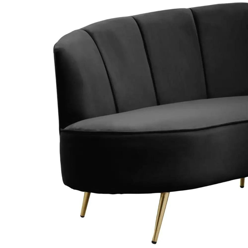 Noir Velvet Sofa - Three Seat