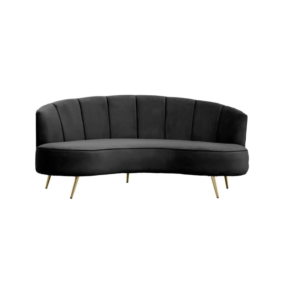 Noir Velvet Sofa - Three Seat