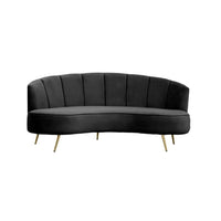 Noir Velvet Sofa - Three Seat