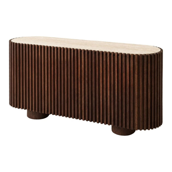 Kering Travertine Curved Sideboard