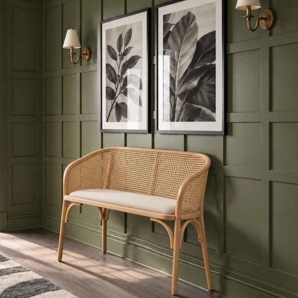 Lorenza Natural Cane Beige Bench