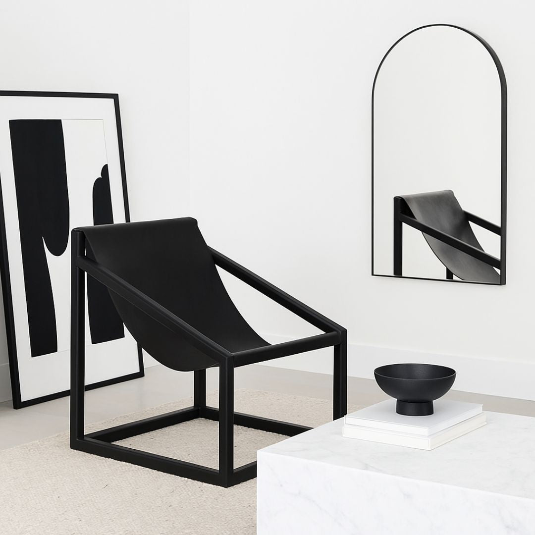 Luca Black Statement Chair – Architectural Calm, Modern Purity
