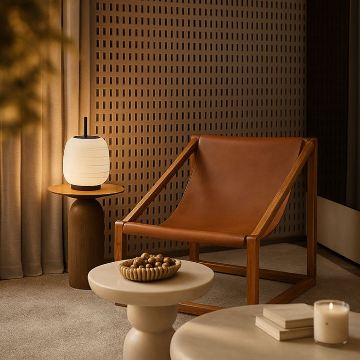 Luca Brown Statement Chair – Architectural Calm, Modern Purity