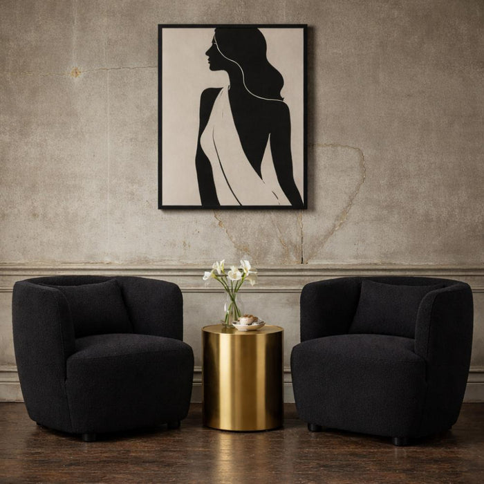 Luma Curve Black Accent Chair