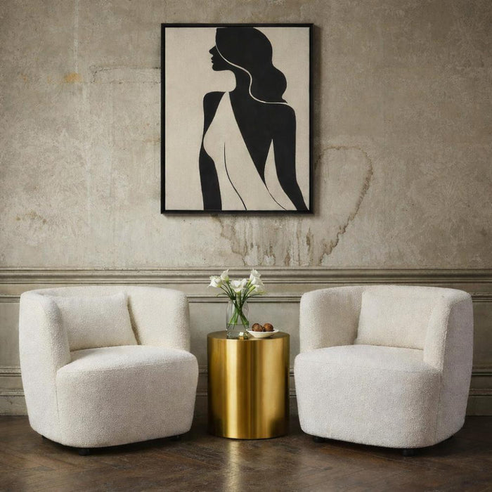 Luma Curve Cream Accent Chair