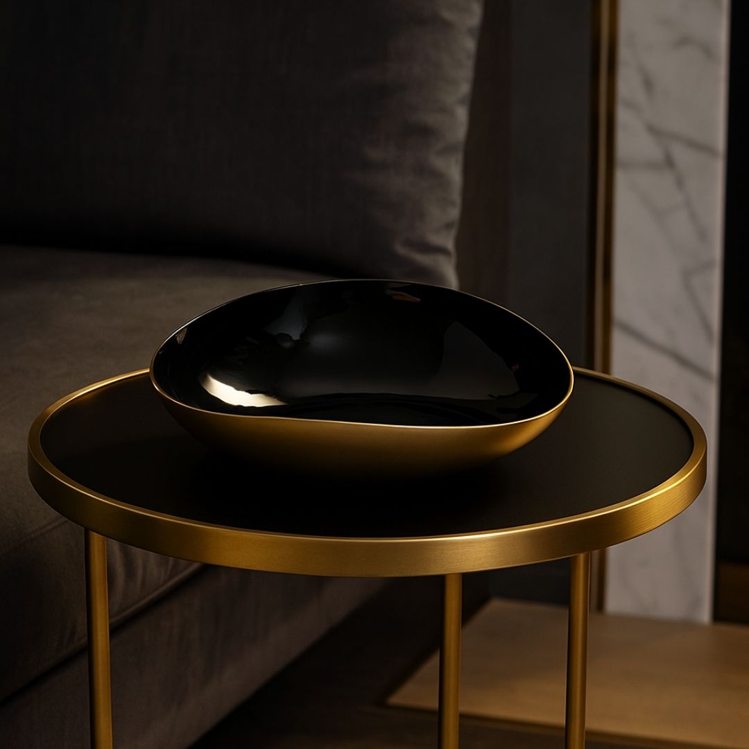 Lumine Black and Gold Trinket Bowl