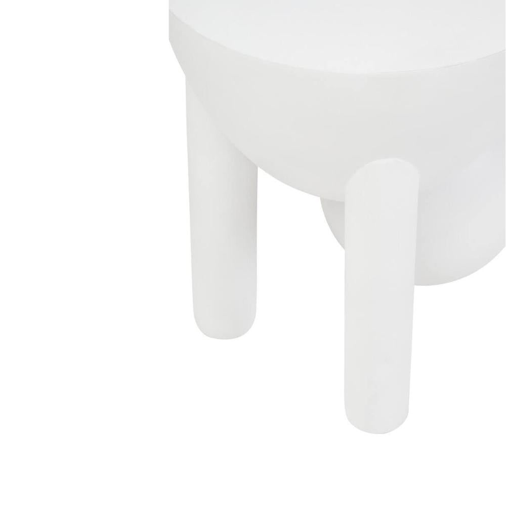 White side table corner view