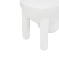 White side table corner view