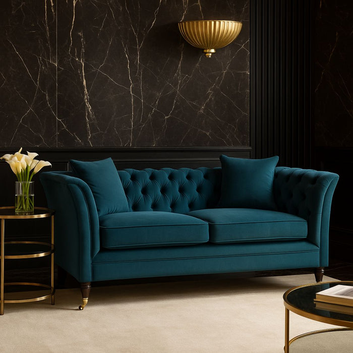 Ophelia 2-Seater Midnight Velvet Sofa