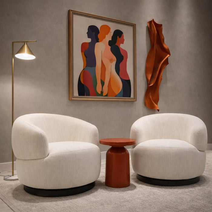 Lifestyle image orio curve cream chair