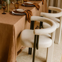 Varenna Cream Linen Dining Chair