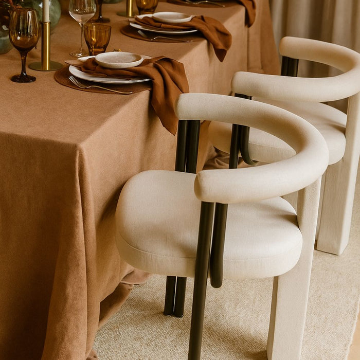 Varenna Cream Linen Dining Chair