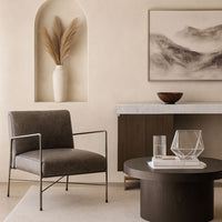 Westford Grey Leather Statement Chair