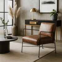 Westford Brown Leather Statement Chair