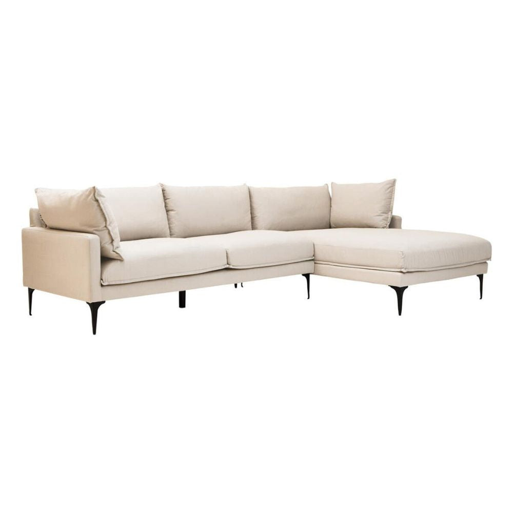 Avenne Cream three-seat right-hand chaise sofa