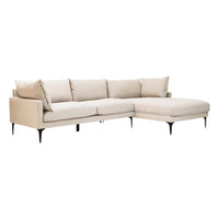 Avenne Cream three-seat right-hand chaise sofa