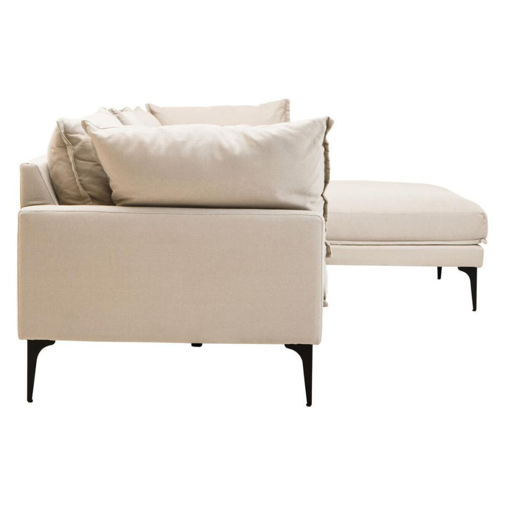 Avenne Cream three-seat right-hand chaise sofa