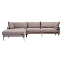 Avenne  Grey three-seat left-hand chaise sofa