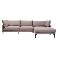 Avenne Grey three-seat right-hand chaise sofa