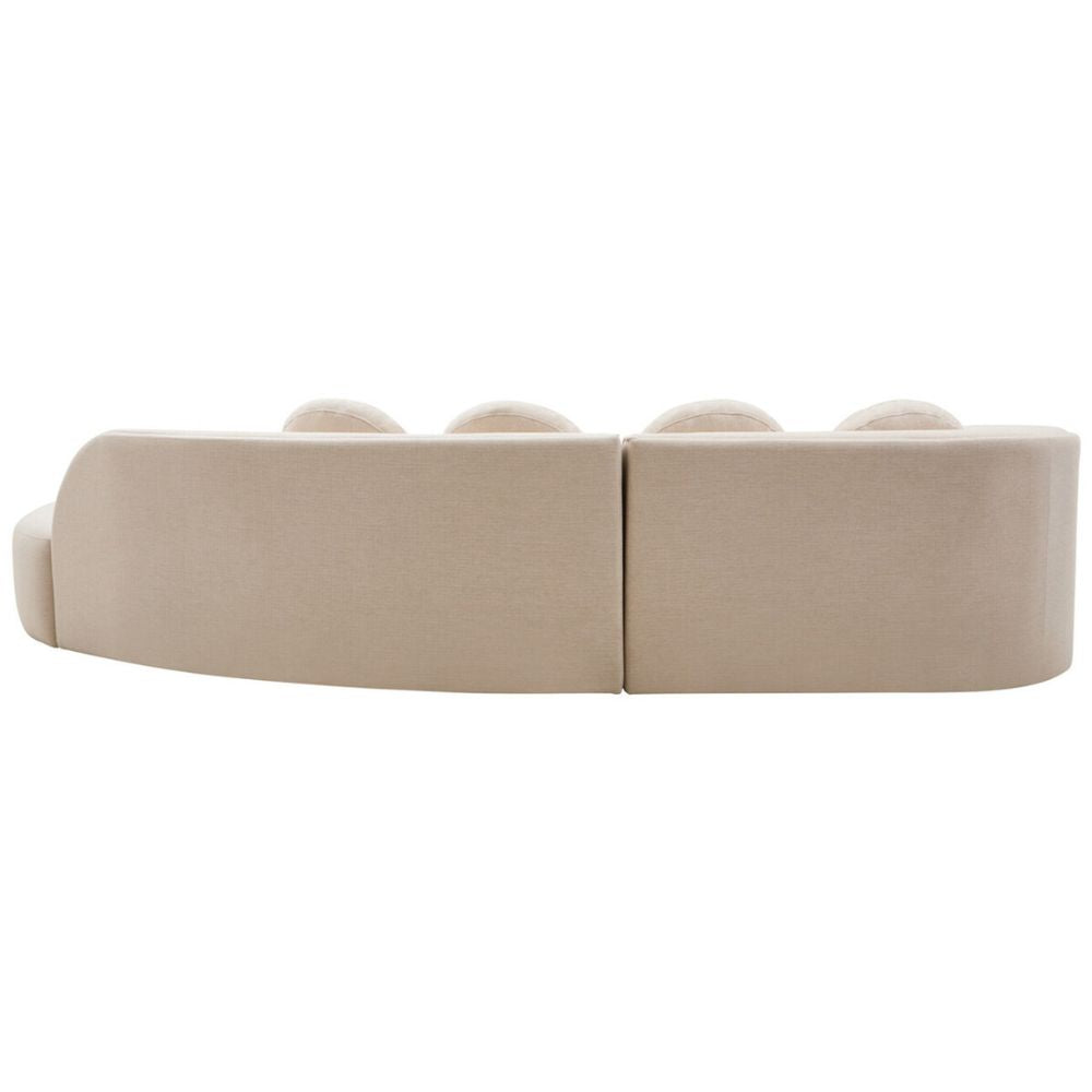 Averna Cream Curved Linen Sofa