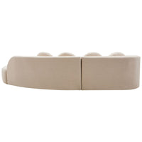 Averna Cream Curved Linen Sofa