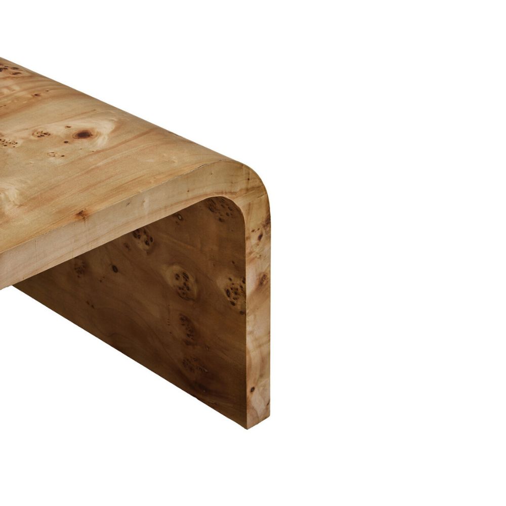 Cortona Burl Wood Curved Coffee Table