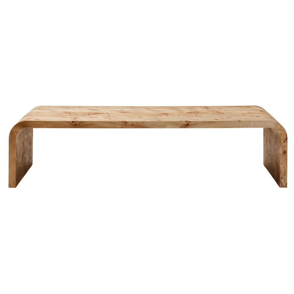 Cortona Burl Wood Curved Coffee Table