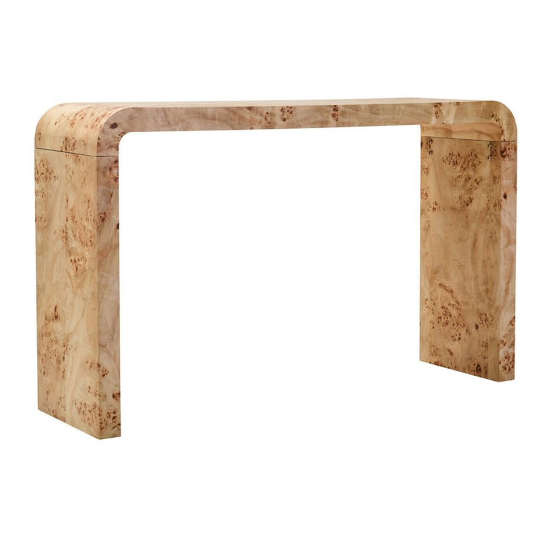 Cortona Burl Wood Curved Console Table